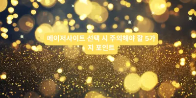메이저사이트 선택 시 주의해야 할 5가지 포인트